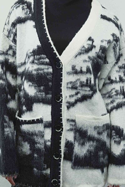 Hooopstore Μαύρη ζακέτα με σχέδιο