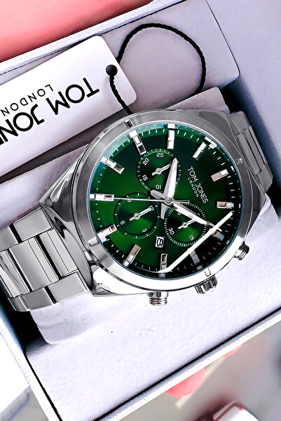 Tom Jones Takvimli Erkek Kol Saati 3 Atm Su Geçirmez Gümüş Renk Çelik Kordon ...