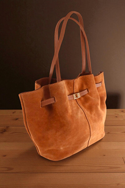 HFKY Dámská taška přes rameno z pravé kůže. Crossbody kabelka. Kabelka. Taška. Semišová taška.