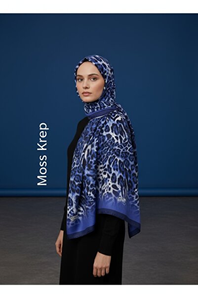 Onur Шаль - Мосс креп, шовковий вигляд, шаль з драпіруванням, якісна еластична тканина, модний магазин, крайова обробка, леопардовий візерунок