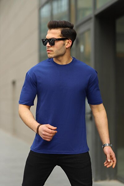 comstar Чоловічий оверсайз базовий футболка з велосипедним коміром і широкими рукавами