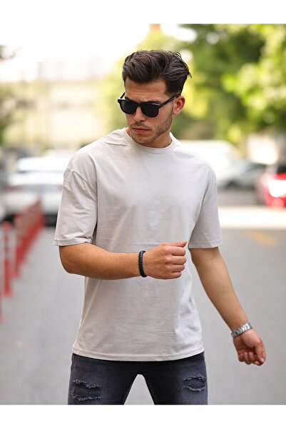 comstar Чоловічий оверсайз базовий футболка з велосипедним коміром і великими каменями