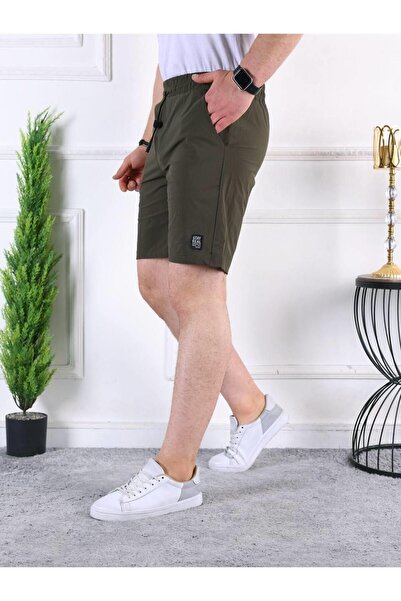 comstar Men's Parachute Printed Khaki Capri Shorts with Elastic Waist