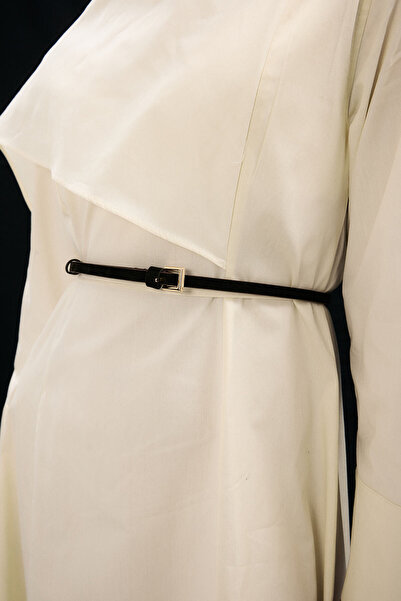 Hooopstore Μαύρη λεπτή ζώνη με υφή σουέτ