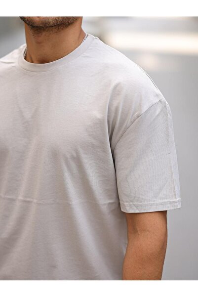 comstar Чоловічий оверсайз базовий футболка з велосипедним коміром і великими каменями