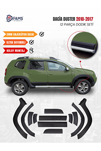 FAMS OTO AKSESUAR Dacia Duster Uyumlu 2010-2017 Full Dodik Seti 12 Parça (Duster Baskılı)