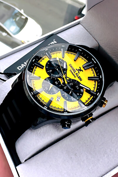 Daniel Klein Exclusive Original Men's Wristwatch Waterproof Black Color Silicone Cord Gift Bracelet Dke2138C5