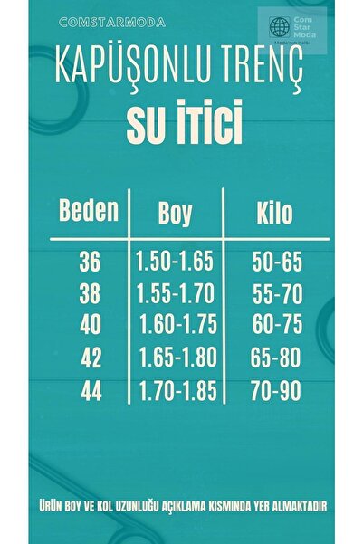 comstar Kadın Beli Büzgülü Su Itici Kapüşonlu Trençkot