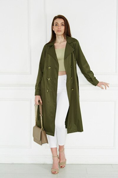 comstar Unlined Pocketed Buttoned Belted Summer Trench