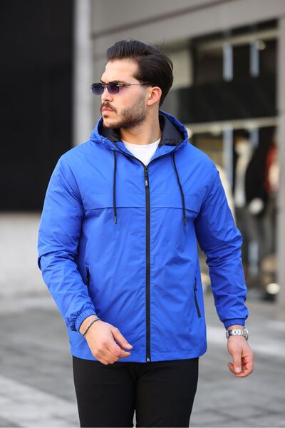 comstar Men's Lined Water Resistant Hooded Raincoat with Pockets