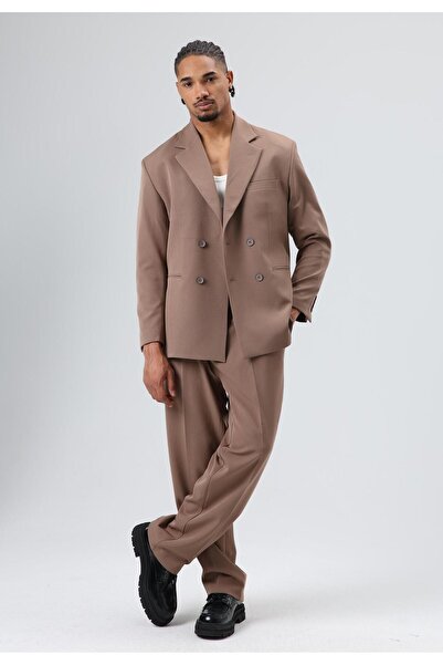 VAMOSCLO Oversized Double-Breasted suit mink
