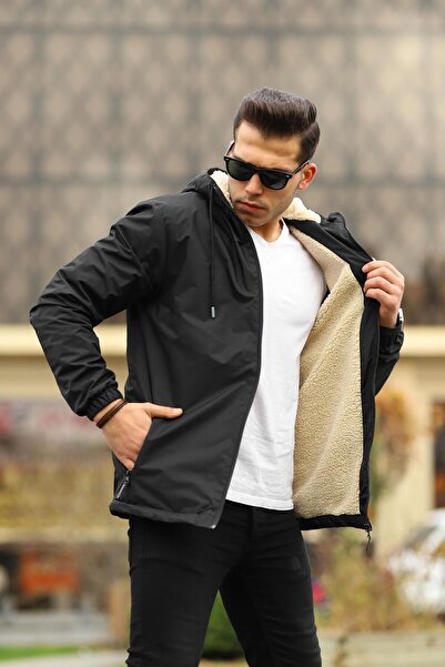 comstar Чоловічий водонепроникний плащ з капюшоном, кишенями та підкладкою з хутра