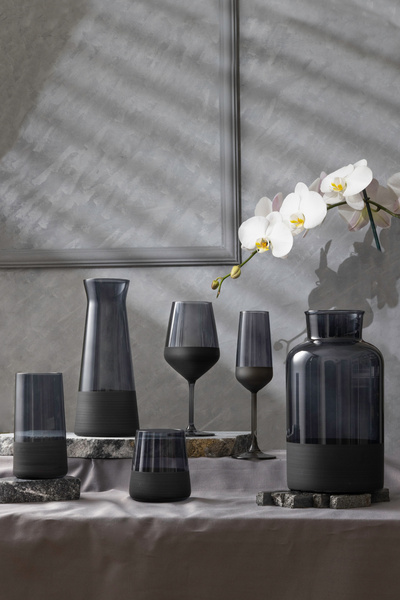 Rakle Matte 4'lü Su Kadehi Seti Siyah 490 cc