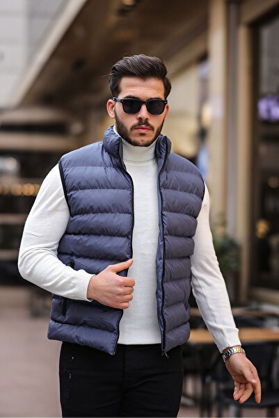 TREND YAŞAR Чоловічий безрукавний жилет з блискавкою та кишенями, сірий