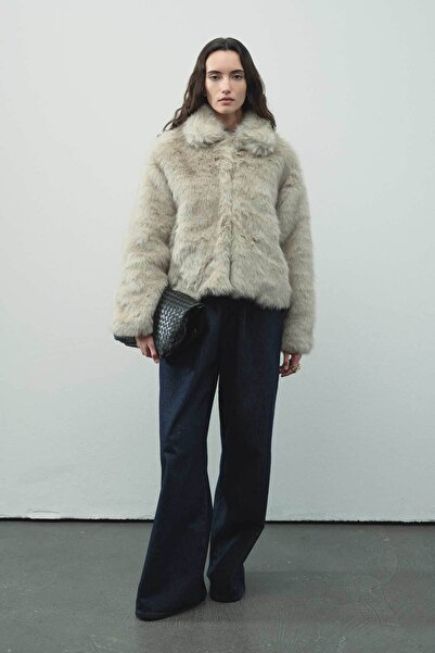 Hooopstore Faux Gray Fur Jacket