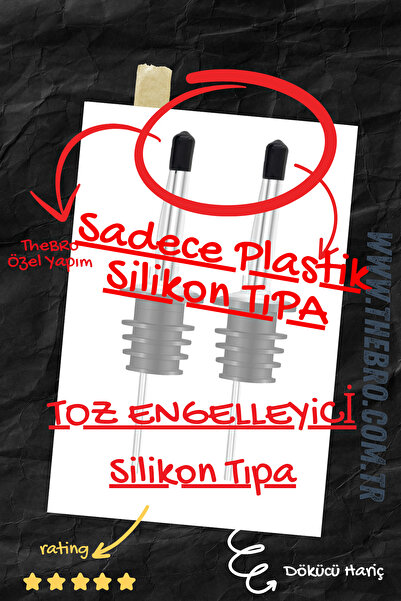 TheBRo 2 Adet Şişe Tıpası, Özel Yapım Silikon Şişe Dökücü Toz Engelleyici Tıpa