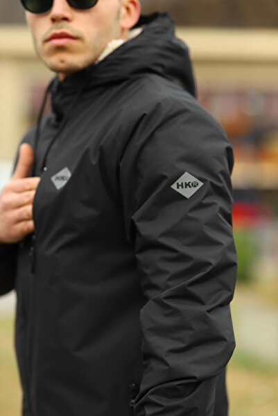 comstar Чоловічий водонепроникний плащ з капюшоном, кишенями та підкладкою з хутра