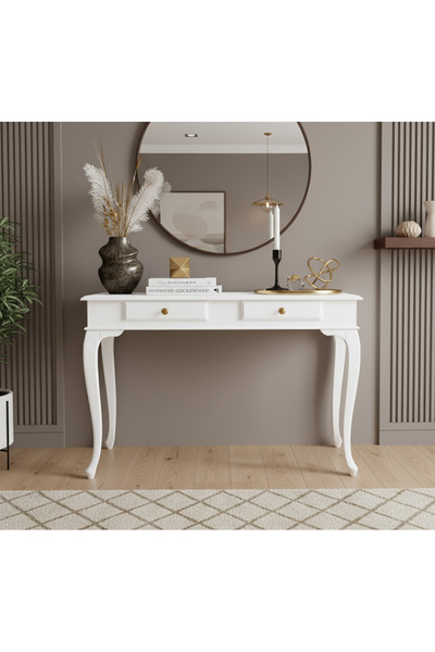 Genel Markalar 100 Cm Çift Çekmeceli Lükens Beyaz Lake Dresuar