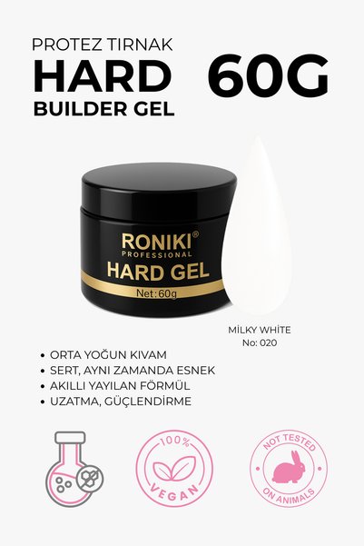 RONIKI Protez Tırnak Uzatma Jeli Rakı Beyazı 60gr 020