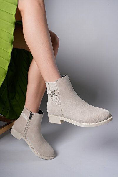 Riccon Lhewiel Kadın Bot 001207 Bej Süet