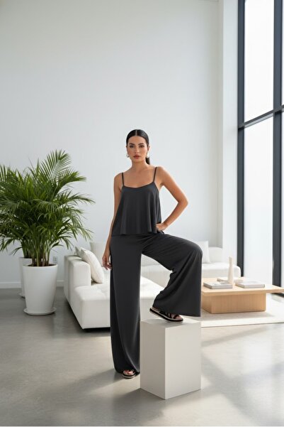 Ravencia Smoked Women's Blouse and Trousers Set - Rope Strap