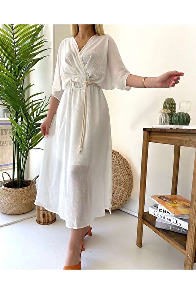 Lady Pixie Καλοκαιρινό φόρεμα με ζώνη με λαιμόκοψη