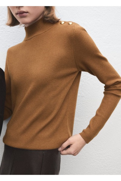 MANGO Woman Perkins yaka düğmeli kazak