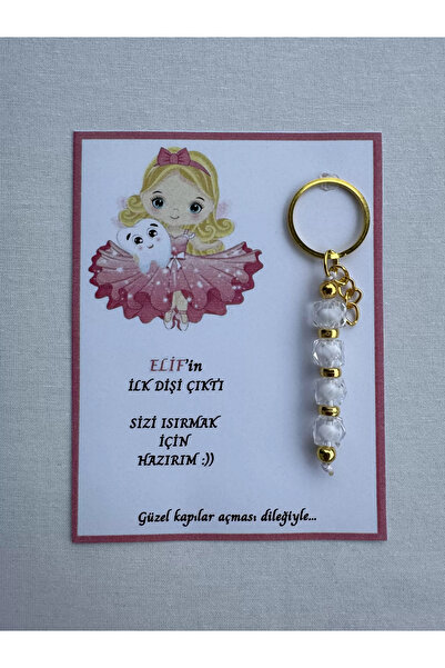 İ&DBABY 24 Adet Beyaz Renk İsme Özel İlk Dişim Çıktı Diş Partisi Diş Buğdayı ...