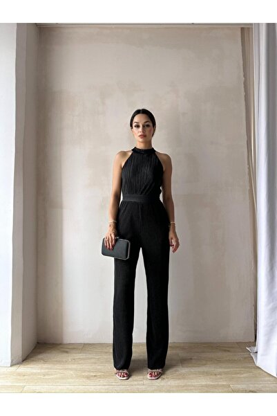 Lady Pixie Kadın Fitilli Halter Yaka Abiye Tulum