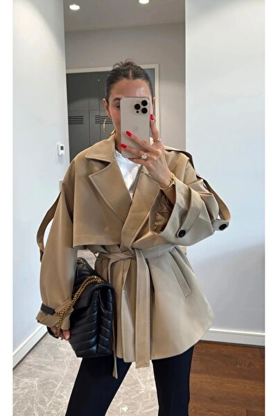 cadsy Midi Boy Bej Trençkot