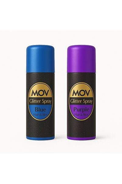 MOV Glitter Spray 2 li Set Blue + Purple (Galaxy Duo)- Saç ve Cilt İçin Parıltılı Sprey