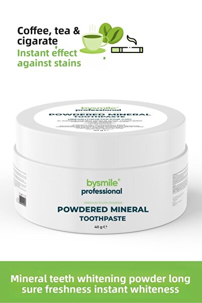 BySmile Professional Pudră minerală pentru albirea dinților, proaspătă pentru...
