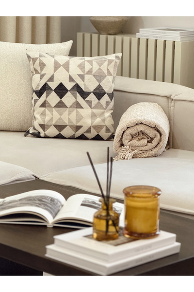 AYSA HOME DECOR Husă de pernă decorativă Alvea Bej, crem, cu model piramidal ...