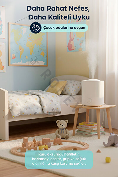 ROBEVE 2.5 Lt Hava Nemlendirici Buhar Makinesi Ultrasonik Difüzör Oda Nemlendirici Hava Nemlendiricisi