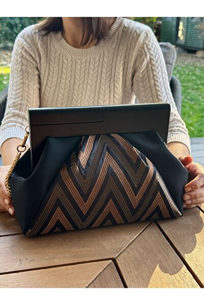 JOPHIEL Portföy Çanta, Clutch, Patchwork, El Çantası, Zincirli Omuz Çantası