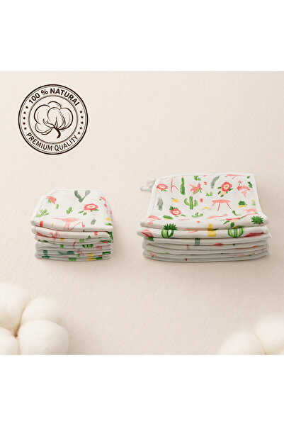 PAMUQ BABY عبوة من قطعتين من مناديل الموسلين المنقوشة للأمهات - عبوة من 5 منا...