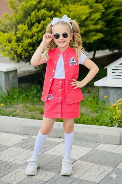 Burçak Butik Gabardine Vest / Gabardine Skirt / Single Jersey T-Shirt Set of 3