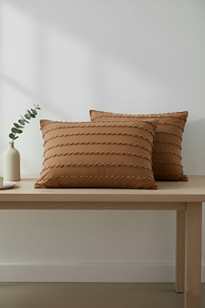 Madame Dower Wave Collection Milky Brown 2-Piece Pillow Case 50X70 cm – Wave Milky Brown Background Fully Compatible with Periscope