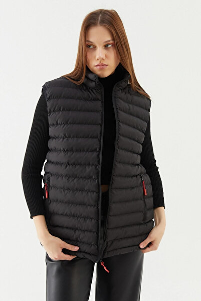 RİVERCLUP Black Inflatable Vest - Windproof, Lined, Regular Fit