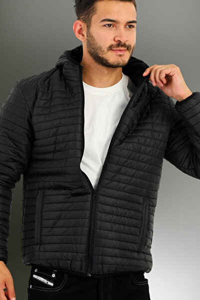 RİVERCLUP Pánská černá lemovaná větruodolná sportovní bunda