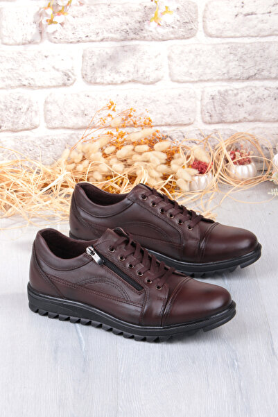 Mehmet Mete 5177 Comfortable Rubber Sole Original Genuine Leather Men's Shoes