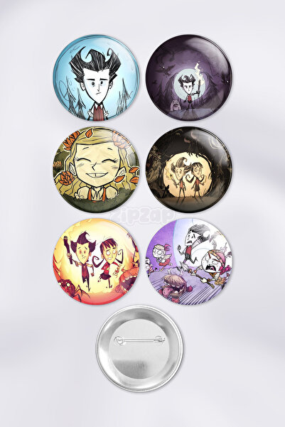 ZipZap مجموعة شارات زينة للعبة Don't Starve Together مع دبابيس (6 قطع)