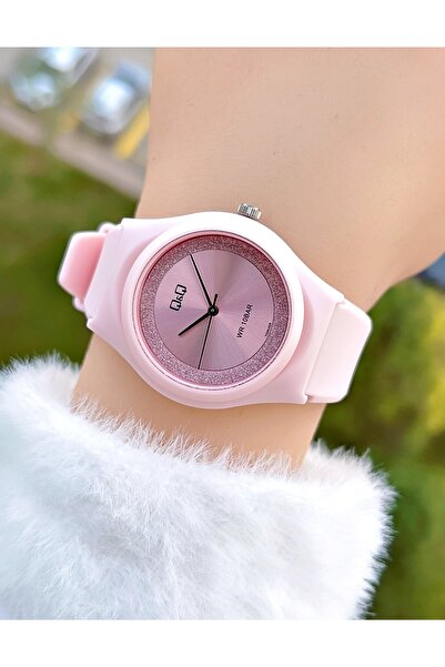 Q&Q 10 Atm Su Geçirmez Silikon Kordonlu Pembe Kadın Genç Kız Kol Saati