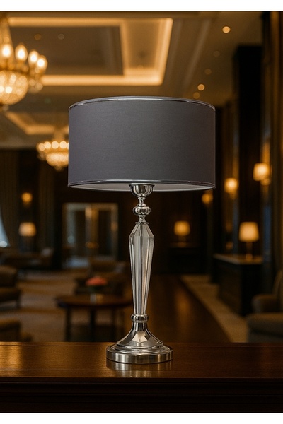 Lampada Amore Krom Kristal Metal Abajur - Antrasit