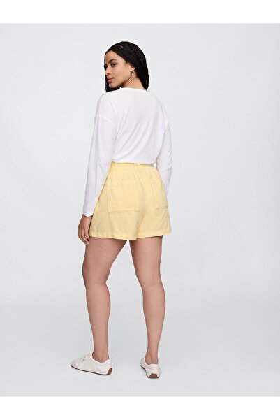 GAP Kadın Sarı Renkli Denim Şort