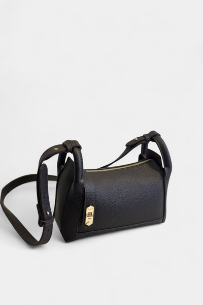 Miales Brown Long and Short Strap Women's Hand and Shoulder Bag with Zipper