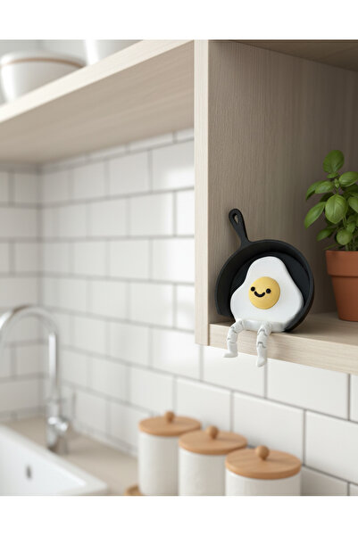 Heroicrafts Studio Sevimli Tava İçinde Yumurta Figürü – 3D Baskı Dekoratif Biblo, Komik Mutfak Dekoru, Hediyelik