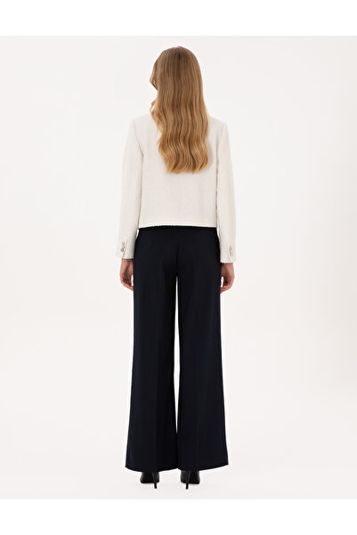 Pierre Cardin Navy Blue Palazzo Fabric Trousers 50319006-Vr033