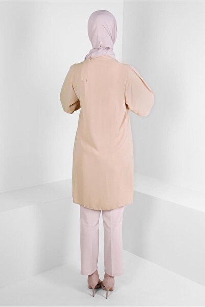 Alvina HIDDEN BUTTON TUNIC WITH COLLAR BINDING DETAIL 43508