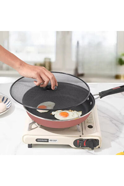 Choice 1 قطعة غطاء ومقبض شبكي رفيع لحماية المقلاة من الرذاذ، مقاس 29 سم، واقي من الدهون والزيت